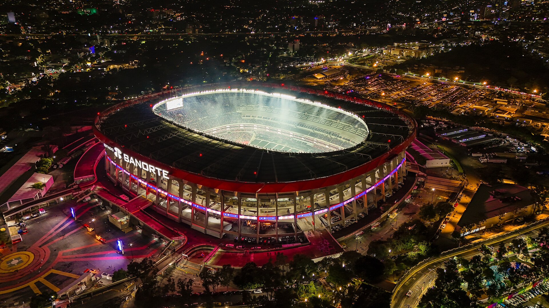 Vista aérea del Estadio Azteca en Ciudad de México